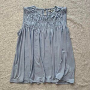 alfred sung blue ruched top